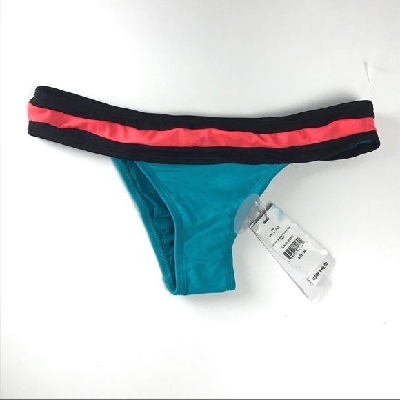 PilyQ Colorblock Cheeky Bikini Swim Bottom - Picture 1 of 4